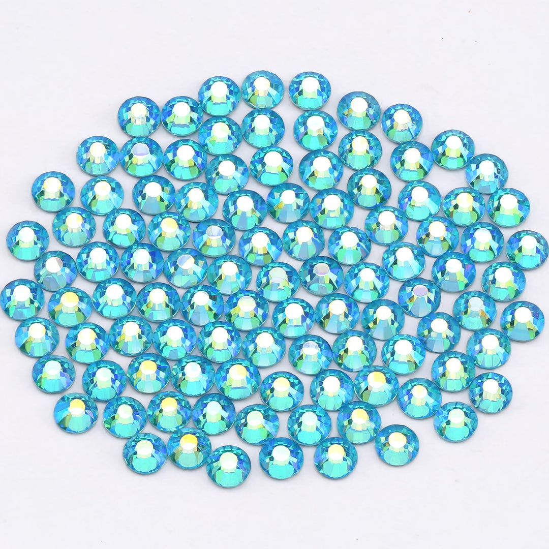Rhinestones Novani Rhinestones for Crafts Glass Crystals Nail Rhinestones Flatback Nail Gems and Rhinestones for Nails Art Makeup Face Clothes Shoes Decoration DIY(SS20, 1440pcs, Aquamarine AB)