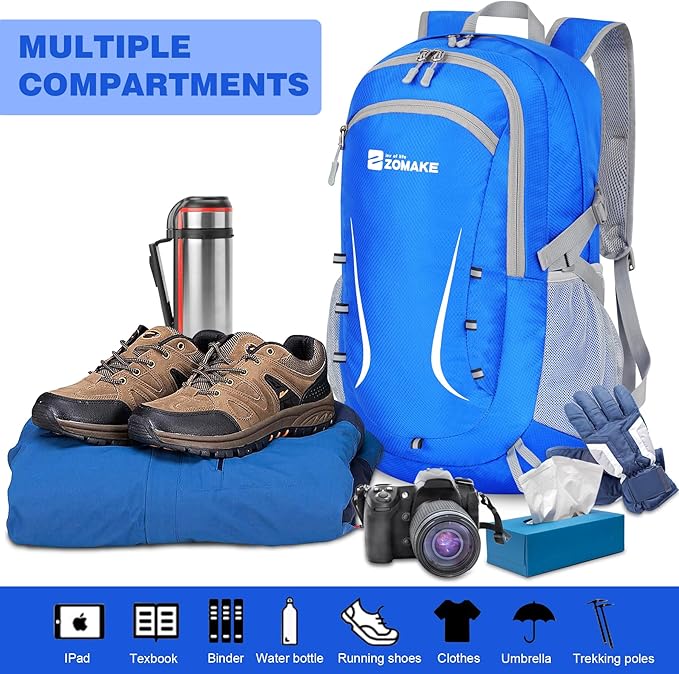ZOMAKE Lightweight Packable Backpack 35L, Foldable Backpacks Water Resistant Collapsible Light Daypack for Hiking