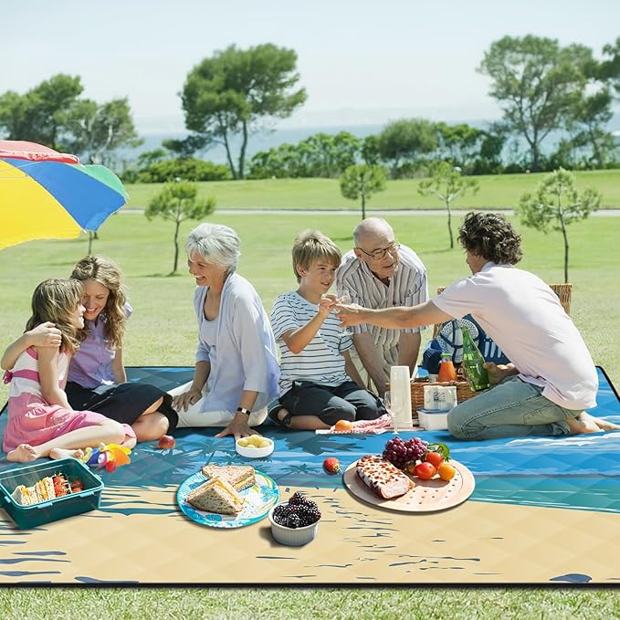 Picnic Blankets 60x80 Sand Repellent Water Resistant Padded Couples Beach Blankey Dogs Backseat Covers Campers Europe Travel Trailer Equipment Outdoorsy Birthday Gift for Girlfriend Teen Kids