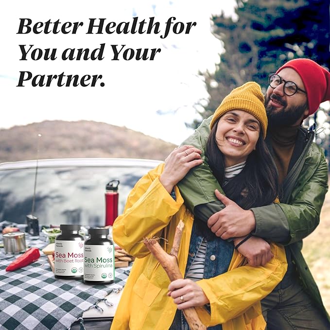 Atlantic Naturals Sea Moss Superfood Bundle - Sea Moss with Beet Root & Spirulina Capsules - Defense Support, Blood Flow, Joint Health & Iron - 240 Capsules (2 x 120 ct)