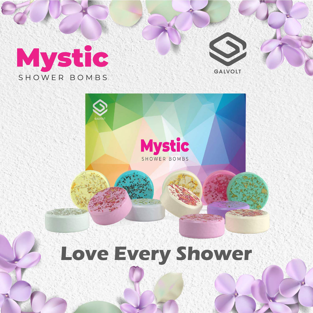 GALVOLT Mystic Set of 12 Shower Bombs - Shower Steamers - Aromatherapy - Essential Oils for Home Spa - Vaporizing Shower Tablets - for Mom and Wife - Perfect Set