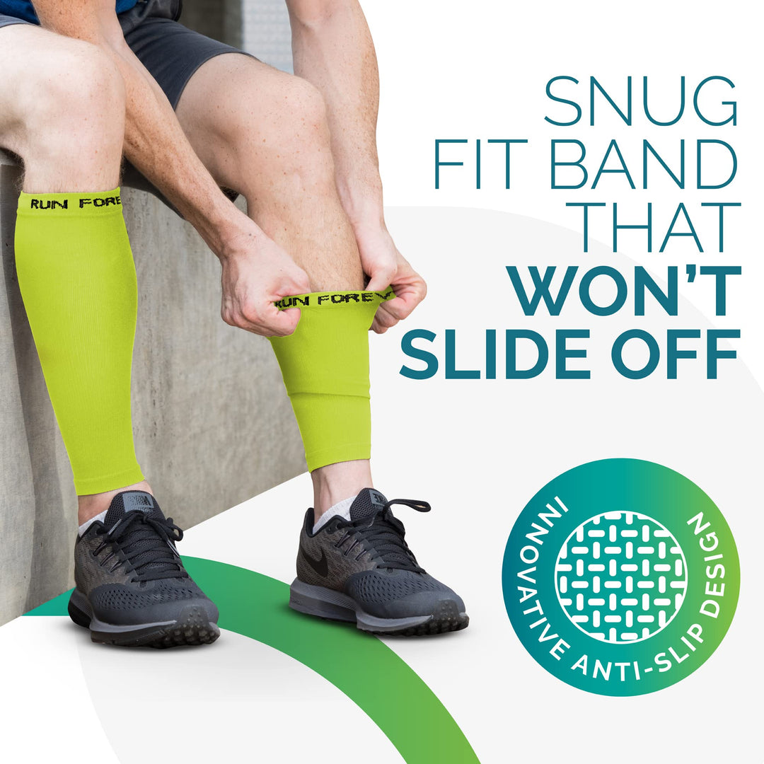 Calf Compression Sleeves For Men And Women - Leg Compression Sleeve - Footless Compression Socks for Runners, Shin Splints, Varicose Vein & Calf Pain Relief - Calf Brace For Running, Cycling, Travel