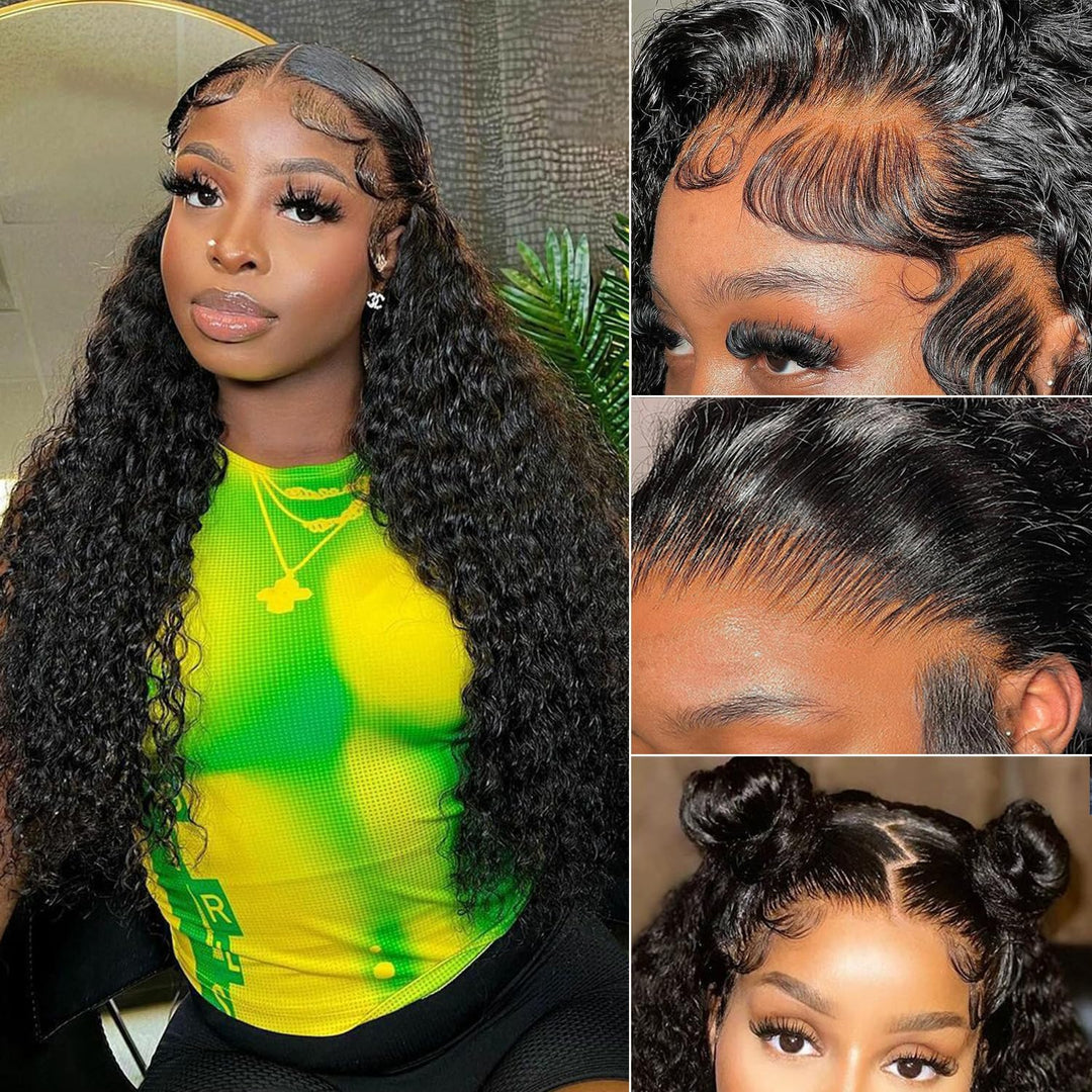 Besurina 26 Inch Kinky Curly Lace Front Wig Human Hair 13X4 Wear And Go Glueless Wigs Human Hair Pre Plucked With Baby Hair Hd D