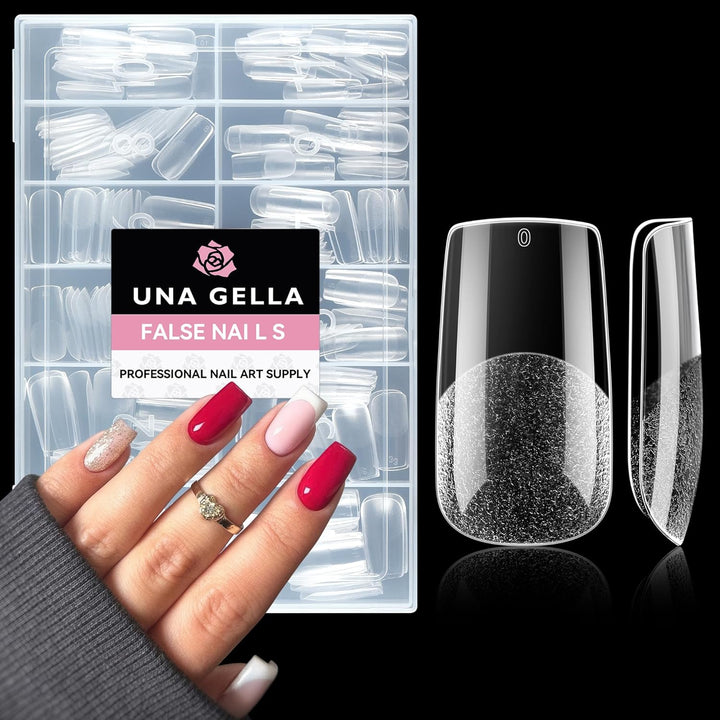 XXL Square Gel Nail Tips | 120 PCS Extra Long | No C Curve | DIY Home Use
