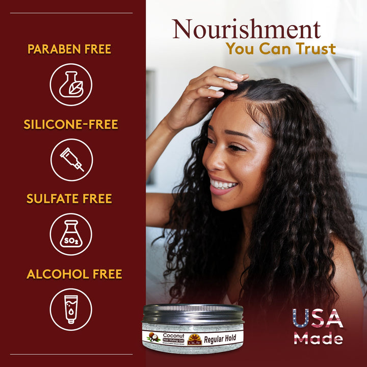 OKAY COCONUT HAIR STYLING GEL, REGULAR HOLD 7.25OZ