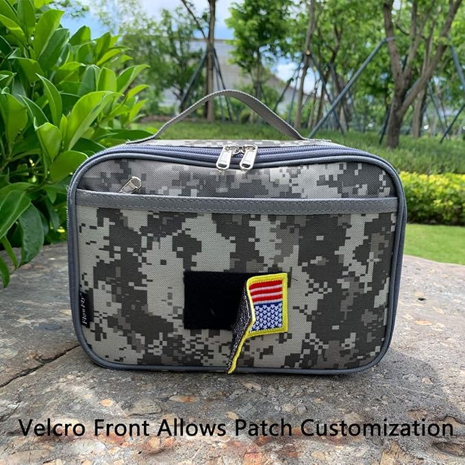 FlowFly Kids Lunch box Insulated Soft Bag Mini Cooler Back to School Thermal Meal Tote Kit for Girls, Boys, Free USA Flag Patch Included