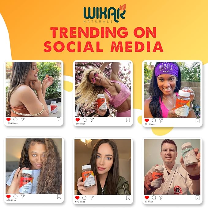 Ashwagandha Gummies with Turmeric and Black Pepper Extract - Herbal Gummy Supplement - 60 Gummies