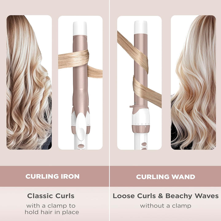 Conair Double Ceramic 1/2-Inch Curling Iron | Spiral Curls for Short Hair