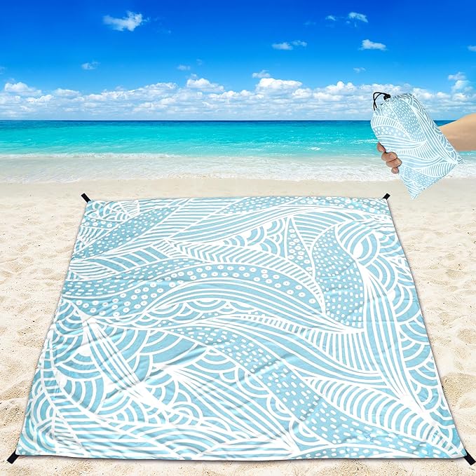 AISPARKY Beach Blanket Waterproof Sandproof Quick Drying Beach Mat Extra Large Outdoor Picnic Blanket for Travel Camping Hiking