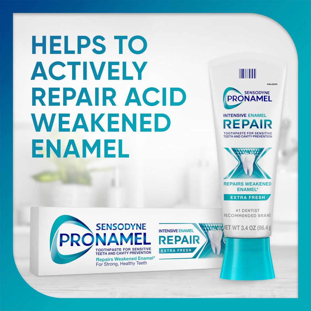Sensodyne Pronamel Intensive Enamel Repair Toothpaste for Sensitive Teeth, to Reharden and Strengthen Enamel, Extra Fresh - 3.4 Ounces