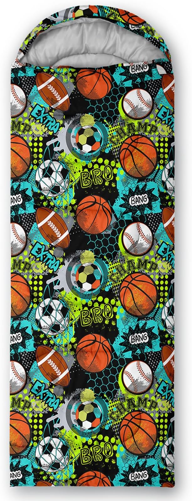 AILONEN Cartoon Fox Camping Sleeping Bag for Boys Girls Adults,Lightweight & Waterproof,3 Season Warm & Cold Weather,Portable,Kawaii Fox Printed Sleeping Bag,Traveling,Camping,Hiking