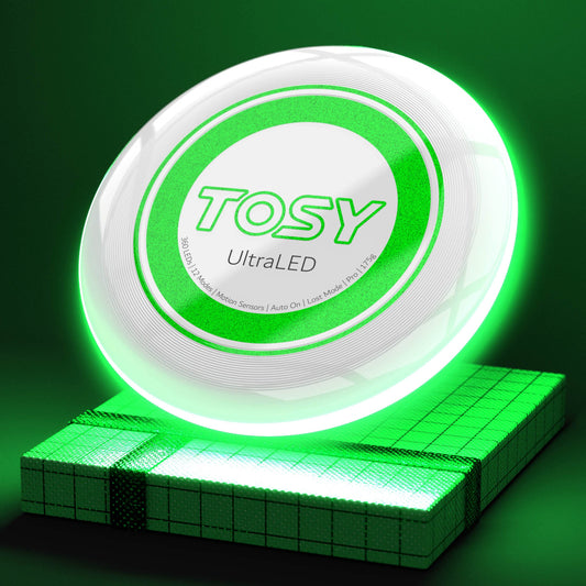 TOSY Flying Disc - 16 Million Color RGB or 36 or 360 LEDs, Extremely Bright, Smart Modes, Auto Light Up, Rechargeable, Birthday Gift, Easter Basket Stuffers for Men/Boys/Teens/Kids, 175g frisbee