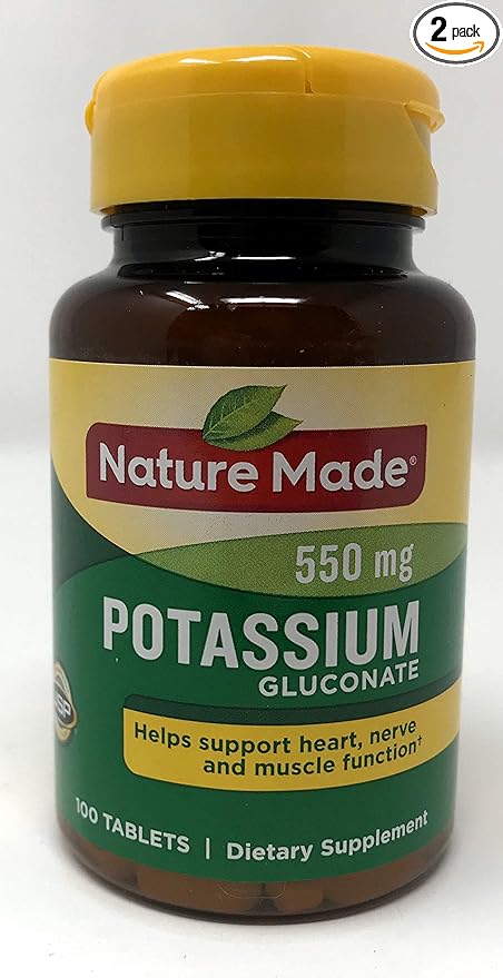 Nature Made Potassium Gluconate 550mg Pack of 2