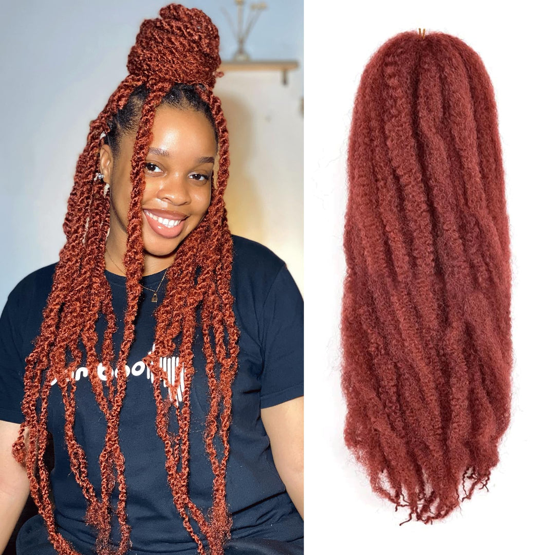 Toyotress Ginger Marley Twist Hair - 24 Inch 6 Packs Orange Copper Marley Twist Braiding Hair Afro Kinky Curly Crochet Hair, Syn