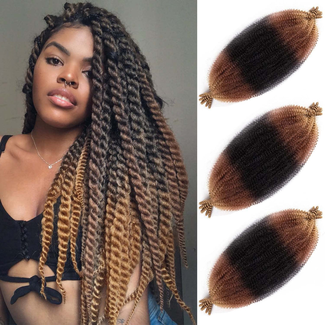 Kepbeay Afro Twist Hair - 30Inch 3Packs Springy Afro Twist Crochet Braiding Hair (30 Inch (Pack Of 3), 1B/30/27)