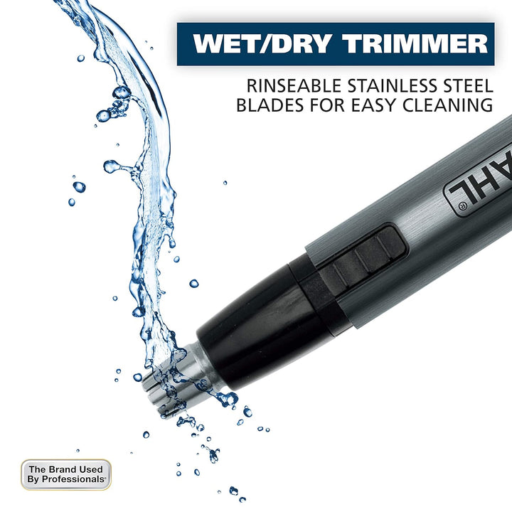 Wahl Micro Groomsman Trimmer | Battery-Powered, Rinseable Heads for Grooming