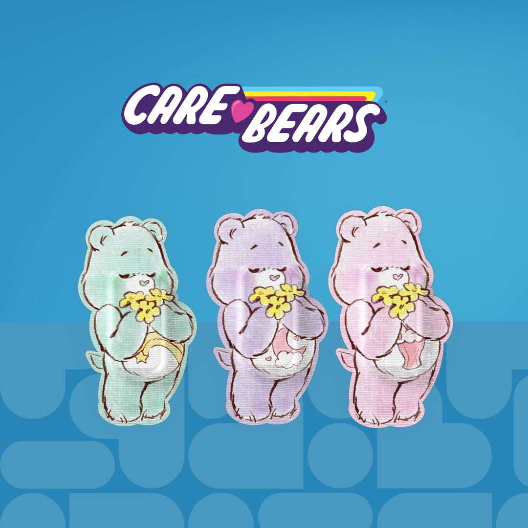 BioSwiss Care Bears Bandages, Baby Care Bear Shaped Self Adhesive Bandage, Latex Free Sterile Wound Care, Fun First Aid Kit Supplies for Kids, 24 Count