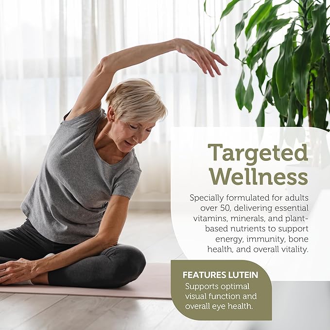 Zahler Multivitamin 50+, Iron-Free Formula + Lutein for Eye Health, 60 Capsules.