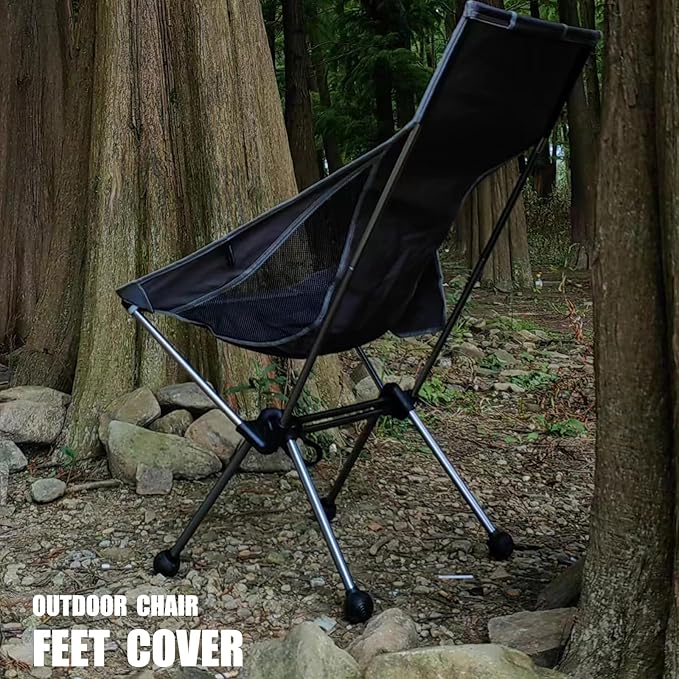 Inner Diameter 20mm Camping Chair Anti Sink Rubber Ball Feet Anti Slipery Set of 4 Stability Outdoor Chair Leg Cap Hiking Uneven Floor Portable with A Mesh Sport Bag