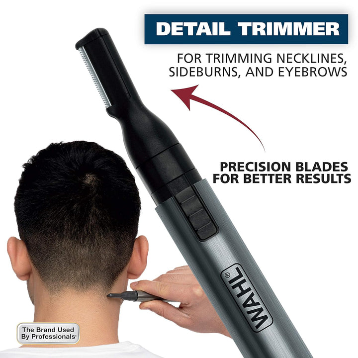 Wahl Micro Groomsman Trimmer | Battery-Powered, Rinseable Heads for Grooming