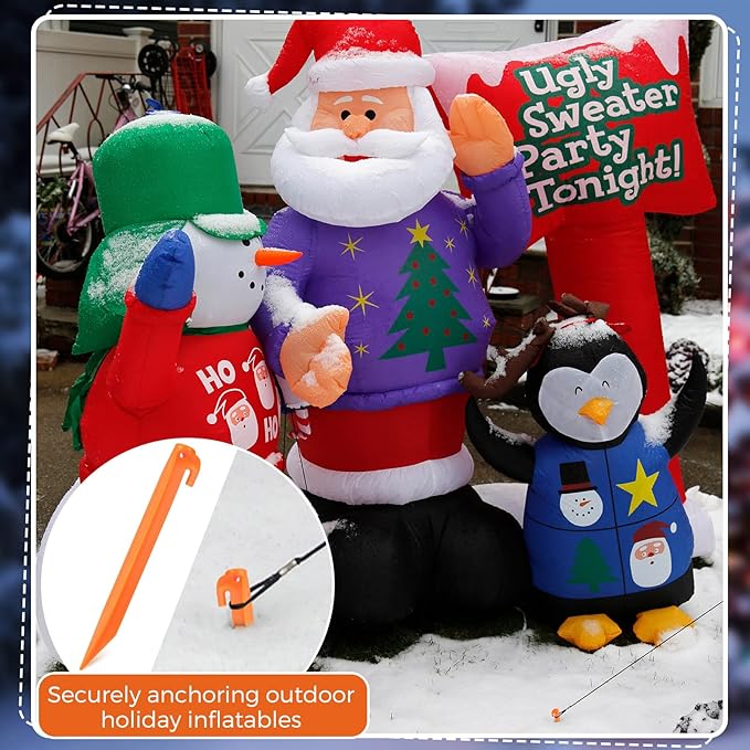 9 Inch Plastic Inflatable Stakes Yard Stakes Replacement Yard Inflatable Accessories for Inflatables Camping Tent Stakes Tent Pegs for Christmas Garden Home Decorations