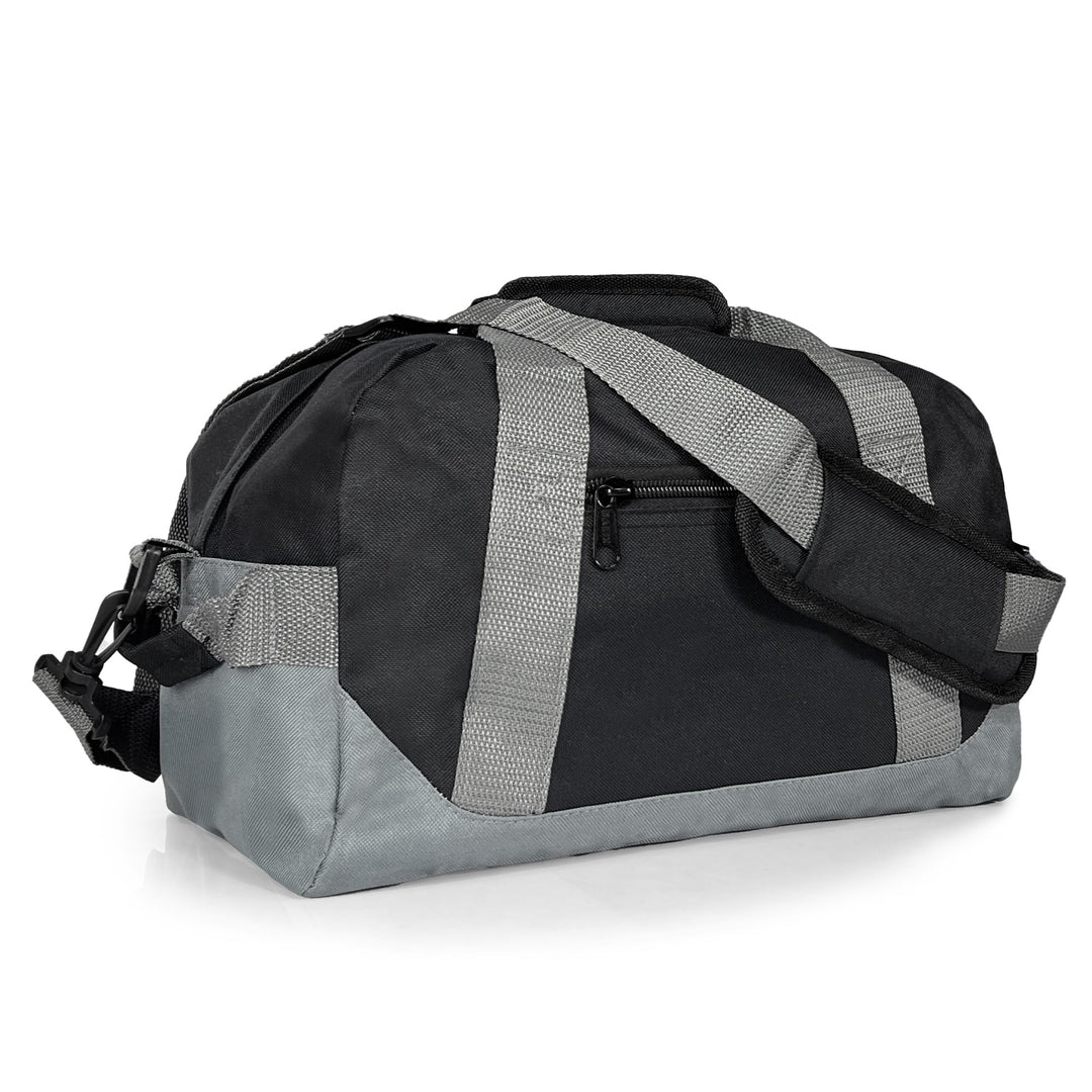 Dalix 14" Small Duffle Bag Two Toned Gym Travel Bag in Black Gray