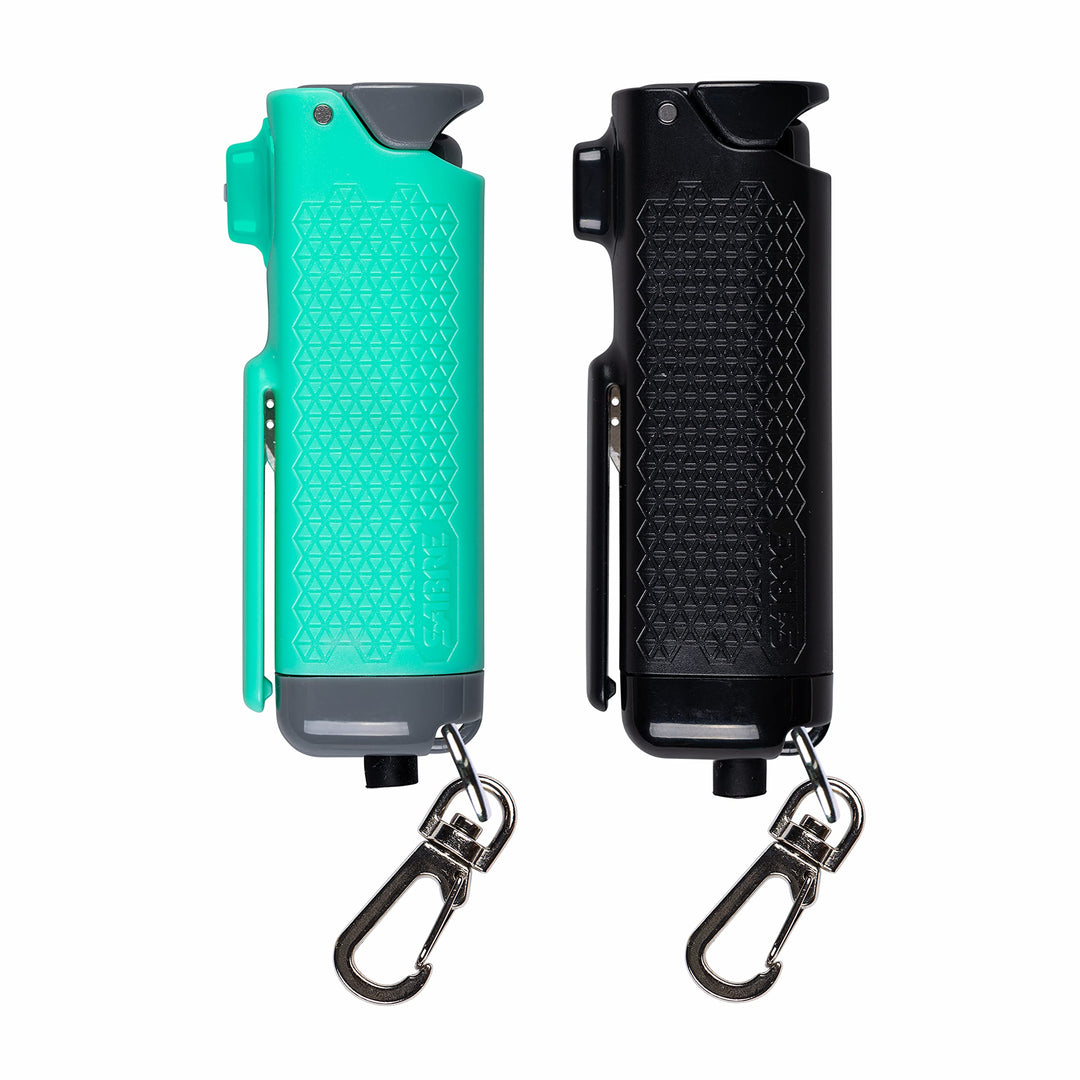 SABRE Safe Escape 3-In-1 Pepper Gel With Seat Belt Cutter & Window Breaker, Maximum Strength Pepper Spray, Snap Clip Keychain for Easy Carry & Fast Access, 0.54 fl oz, Easy to Use Fast Flip Top Safety