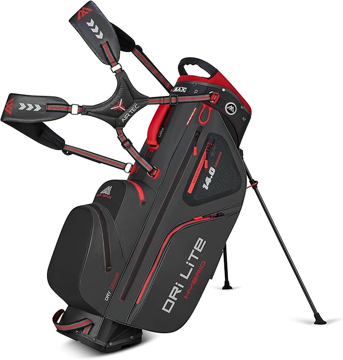 BIG MAX Dri Lite Hybrid Golf Bag | Water-repellent | Lightweight | Waterproof Value Pocket | 14-Way-Divider | Cooler Pocket | Leg Lock System | Umbrella Holder | Towel Holder | Stand Bag and Carry Bag