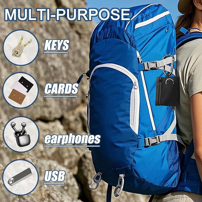 3 Pack Tactical EDC Keychain Pouch with Upgraded D-Ring - Military Mini Molle Utility Organizer for Outdoor, Hiking, Camping, Belt Gear, Zipper Pocket Bag