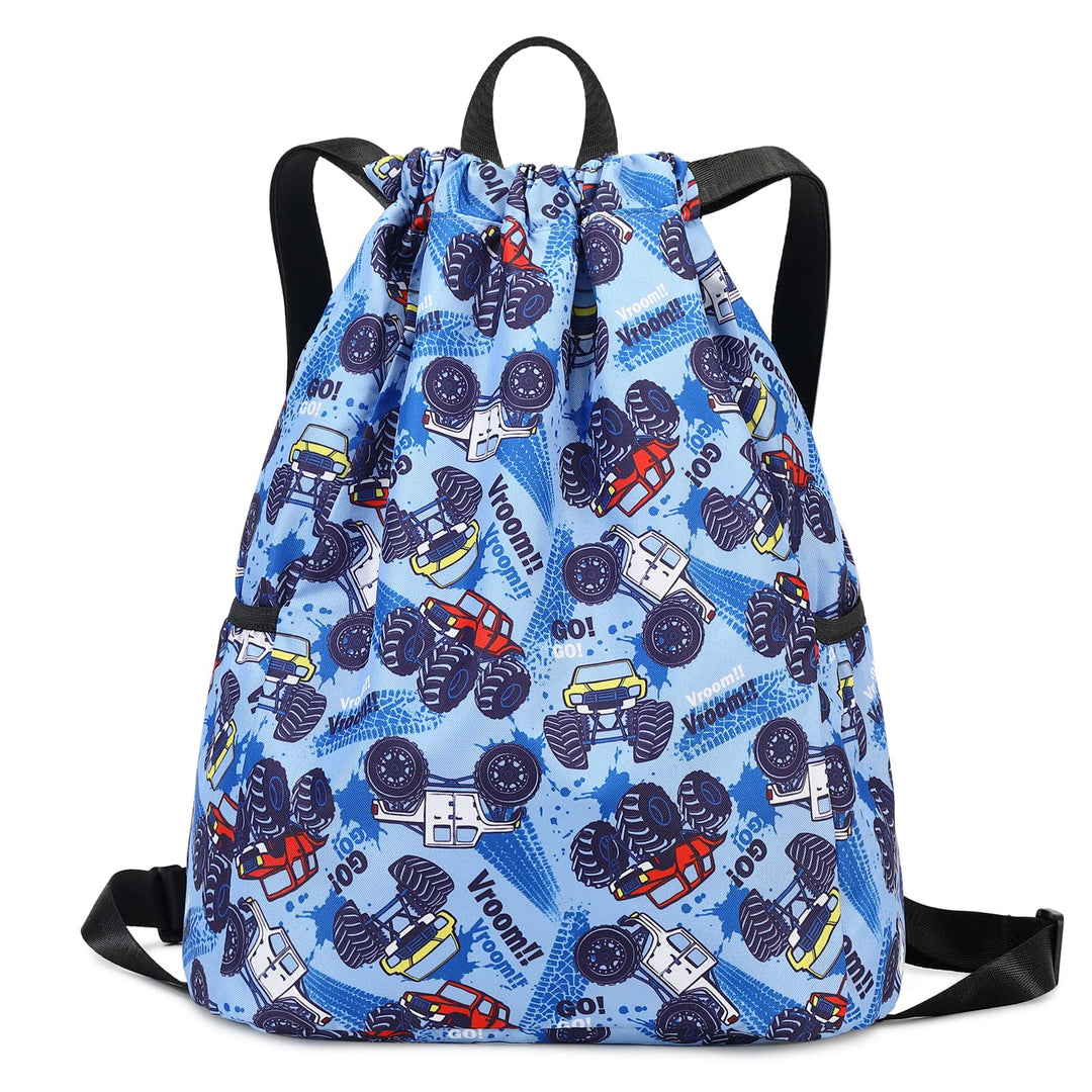 Ryushoyo RC Cars Drawstring Bags Backpack Bag RC Trucks Off-Road Racing RC Car Fashion Sport Gym Sack Drawstring Bag String Bag Yoga Bag for Men Women Boys Girls Blue