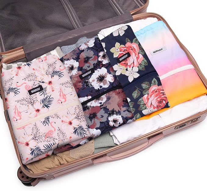 WANDF Drawstring Backpack String Bag Sackpack Cinch Water Resistant Nylon for Gym Shopping Sport Yoga (Peony)