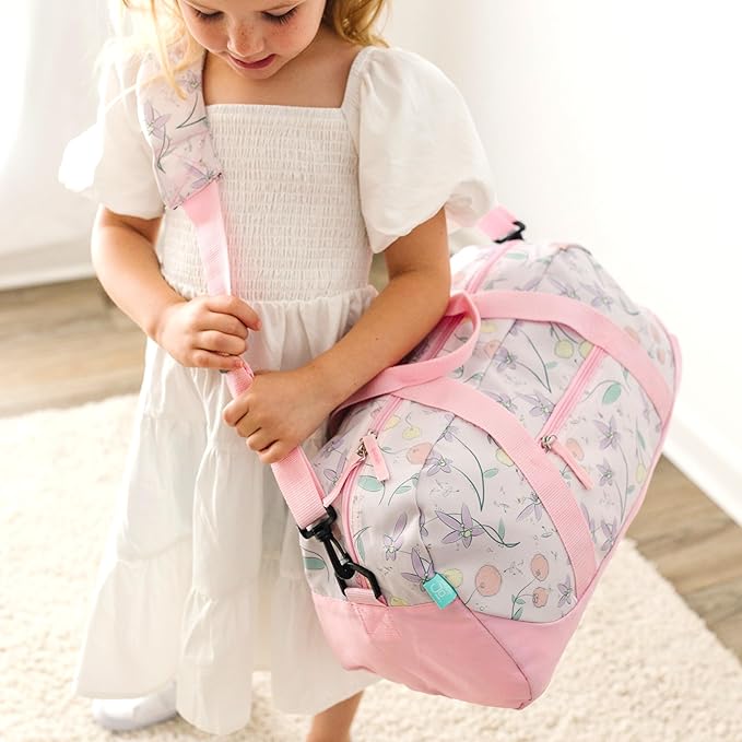 JumpOff Jo by Wildkin Overnighter Duffel Bag – Lightweight Travel Bag for Kids - Fairy Blossom