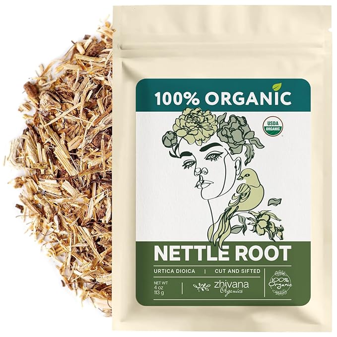Organic Stinging Nettle Root Tea for Men's Health (4oz.) - Supports Prostate Health, Hormonal Balance & Energy - Make Herbal Infusions, Extract, Tinctures, Oils - Té de Raíz de Ortiga