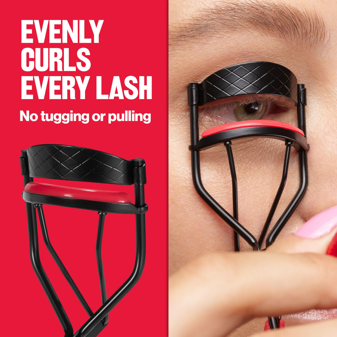Revlon Extra Curl Lash Curler, Gives an All Day Dramatic Eyelash Look, with Non-Slip Finger Grips, Easy to Use, 1 Count