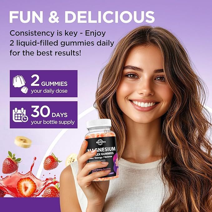 Magnesium Glycinate Gummies for Women, High Absorption Magnesium Supplement with Menopause Support Blend, Magnesium & Hormone Balance for Sleep Support, Vegan, 60 Chews
