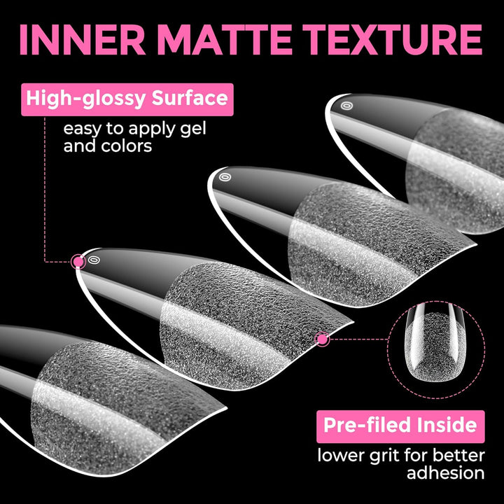 XXL Square Gel Nail Tips | 120 PCS Extra Long | No C Curve | DIY Home Use