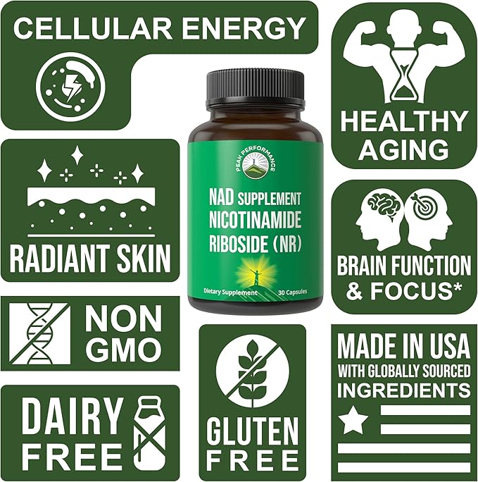 Nicotinamide Riboside NR Supplement. NMN Alternative NAD Supplement + Niacinamide For NAD+ Levels As We Age. Third Party Tested, Non-GMO, Gluten Free, Vegan NR Vitamin Supplements For Women And Men