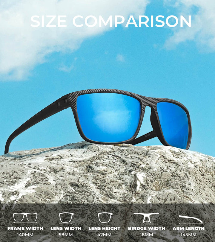 KALIYADI Polarized Sunglasses Men, Lightweight Night Vision Glasses for Driving Fishing Golf (Black/Ice Blue/Night Vision)