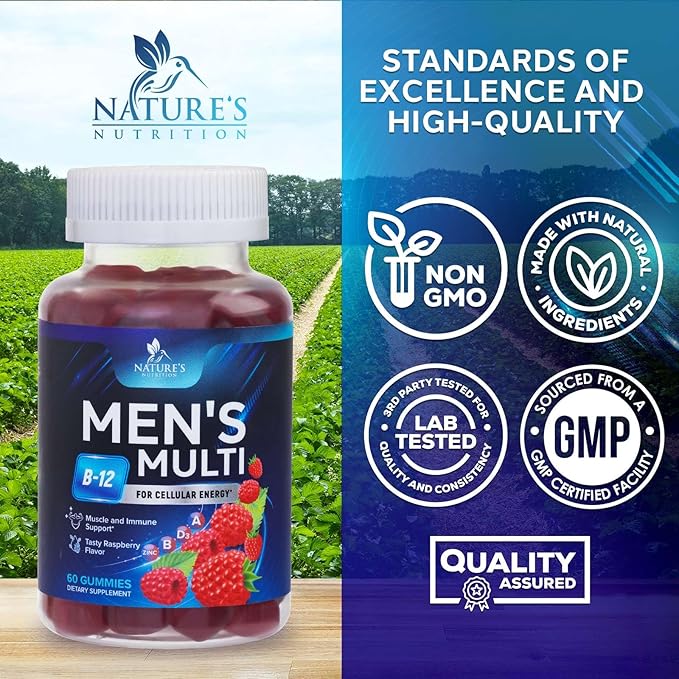 Multivitamin for Men - Daily Mens Multivitamins & Multiminerals with Vitamin D, Vitamin C, B12 Zinc & More - Energy, Memory, Focus & Immune Health Support - Essential for Men Over 40 - 60 Capsules