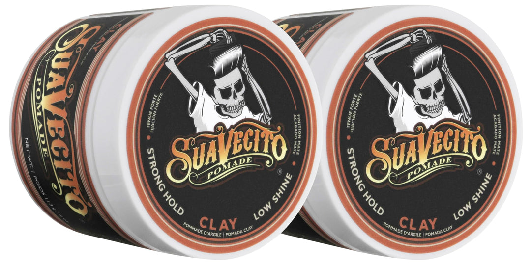 Suavecito Pomade Firme Clay 4 oz, 2 Pack - Strong Hold Hair Clay For Men - Low Shine Matte Hair Clay Pomade For Natural Texture Hairstyles