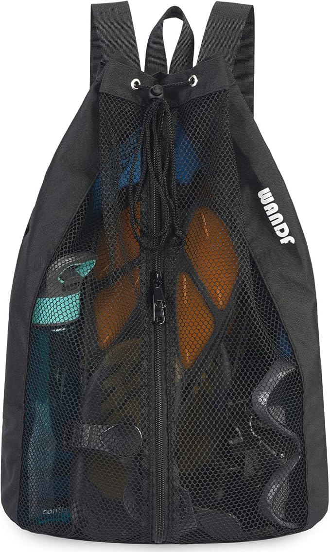 WANDF Swim Bag Mesh Drawstring Backpack Beach Backpack for Swimming, Gym, and Workout Gear