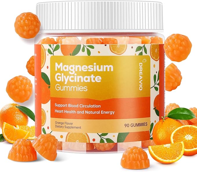 90 Count Magnesium Glycinate Gummies 400mg w/Ashwagandha Supplement - Sugar Free Zinc Magnesium Glycinate Supplement Ashwagandha Gummies for Adults Orange Gummies