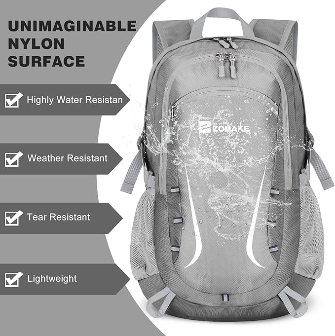 ZOMAKE Lightweight Packable Backpack 35L, Foldable Backpacks Water Resistant Collapsible Light Daypack for Hiking