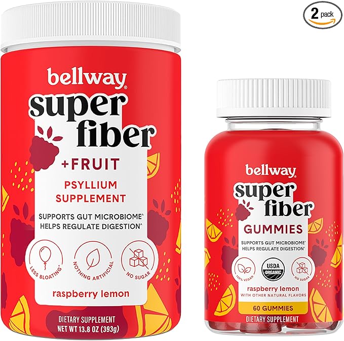 Bellway Super Fiber Powder + Fruit, Raspberry Lemon Super Fiber Gummies