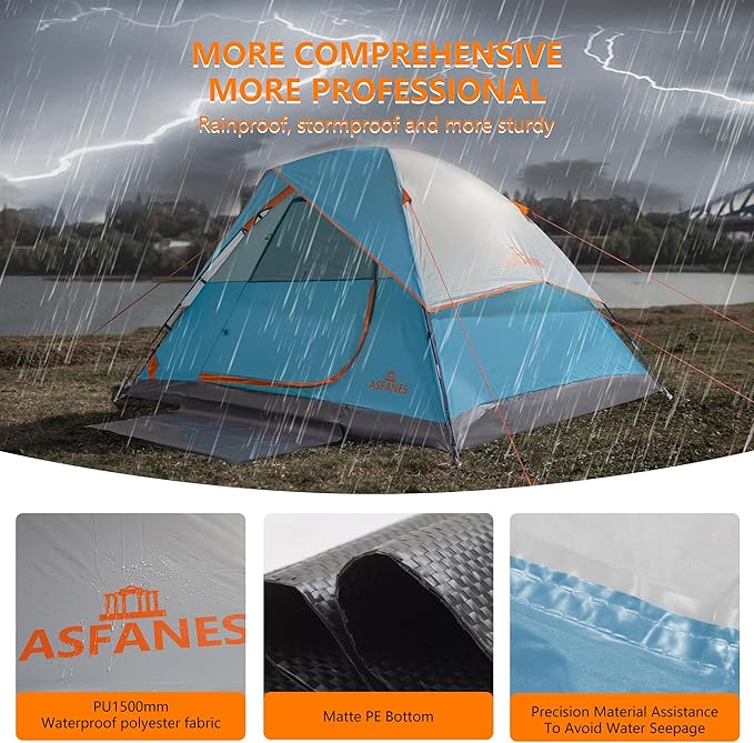 2-12 Person Tents for Camping Waterproof, Backpack Double Layer Tents, Perfect Picnics, Fishing and Backyard Camping