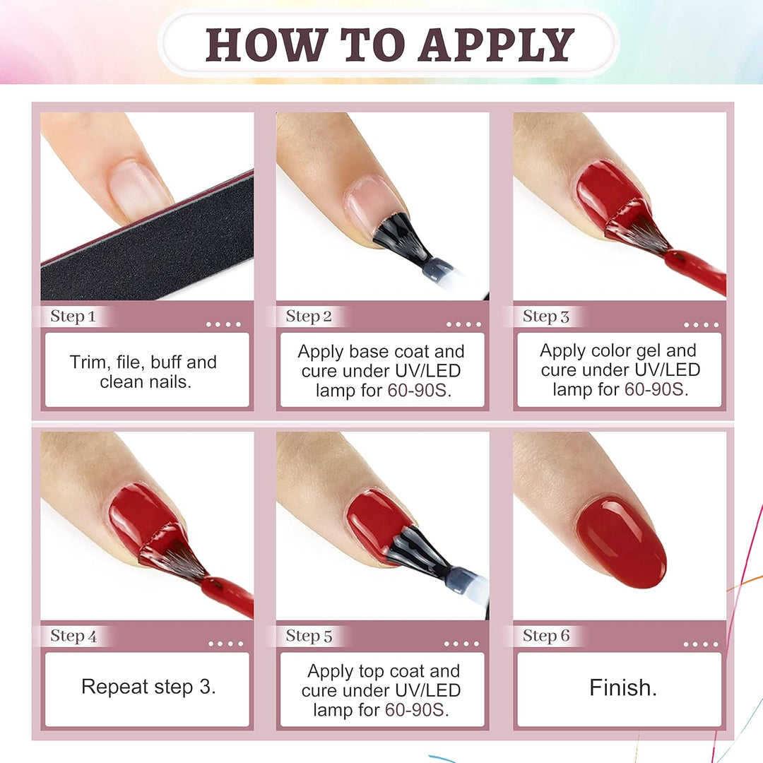 36-Piece Gel Nail Polish Set | 32 Colors, Base & Top Coats | Gifts for Women