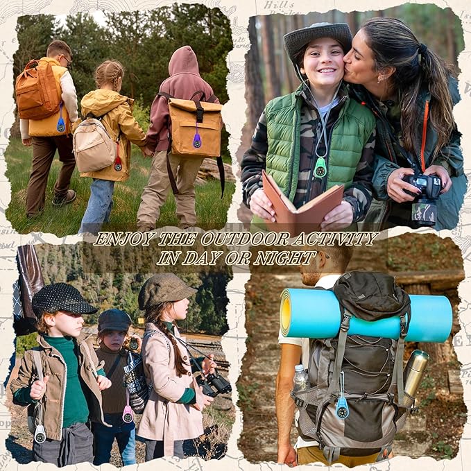 27PCS Mini Compass for Kids Hiking Small Compass Keychain Bulk, Cute Kids Scout Pocket Compasses for Party Favor Survival Kits Watchband Bracelet Necklace Keychain (9 Colors)