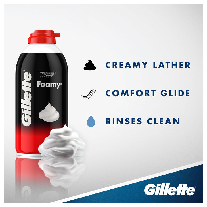 Gillette Foamy Regular Shaving Foam, 2 oz (Pack of 4)