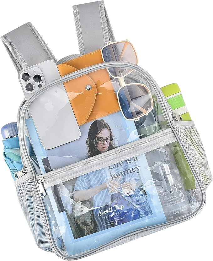 USPECLARE Clear Backpack for Stadium Approved 12×6×12, Water proof Clear Bag for Stadium Events and Concert Work Sport Event