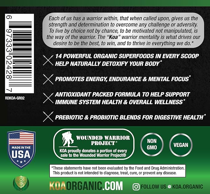 Greens Superfood Juice Powder - USDA Organic Super Greens Powder with with Spirulina, Chlorella, Matcha, Wheat Grass, Digestive Enzymes & Probiotics - Chocolate Flavor -30 Serv
